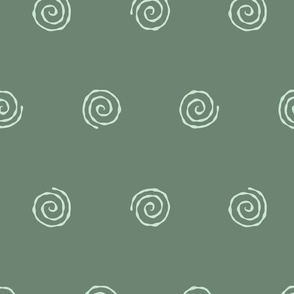 Medium Narutomaki Swirl Spirals Diamond Repeat in Artichoke Green