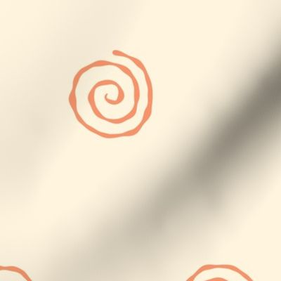 Medium Narutomaki Swirl Spirals Diamond Repeat in Salmon Orange
