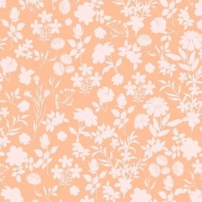 Flower shapes peach fuzz and pastel pink