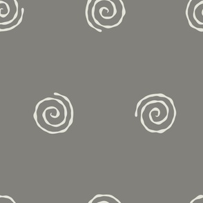 Large Narutomaki Swirl Spirals Diamond Repeat in Taupe Gray