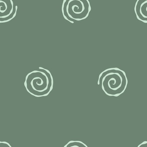 Large  Narutomaki Swirl Spirals Diamond Repeat in Artichoke Green