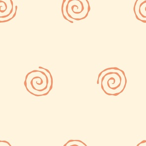 Large Narutomaki Swirl Spirals Diamond Repeat in Salmon Orange