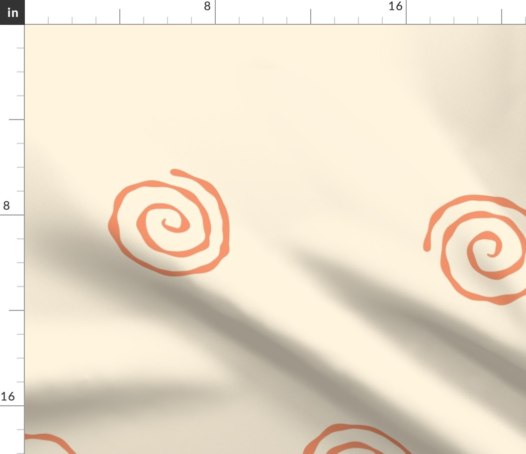 Large Narutomaki Swirl Spirals Diamond Repeat in Salmon Orange