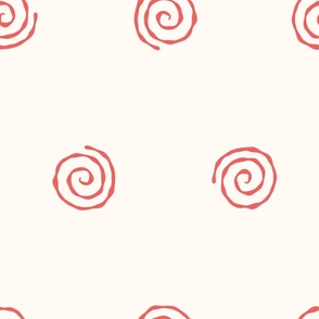 Large Narutomaki Swirl Spirals Diamond Repeat in Tuna Vermilion Red
