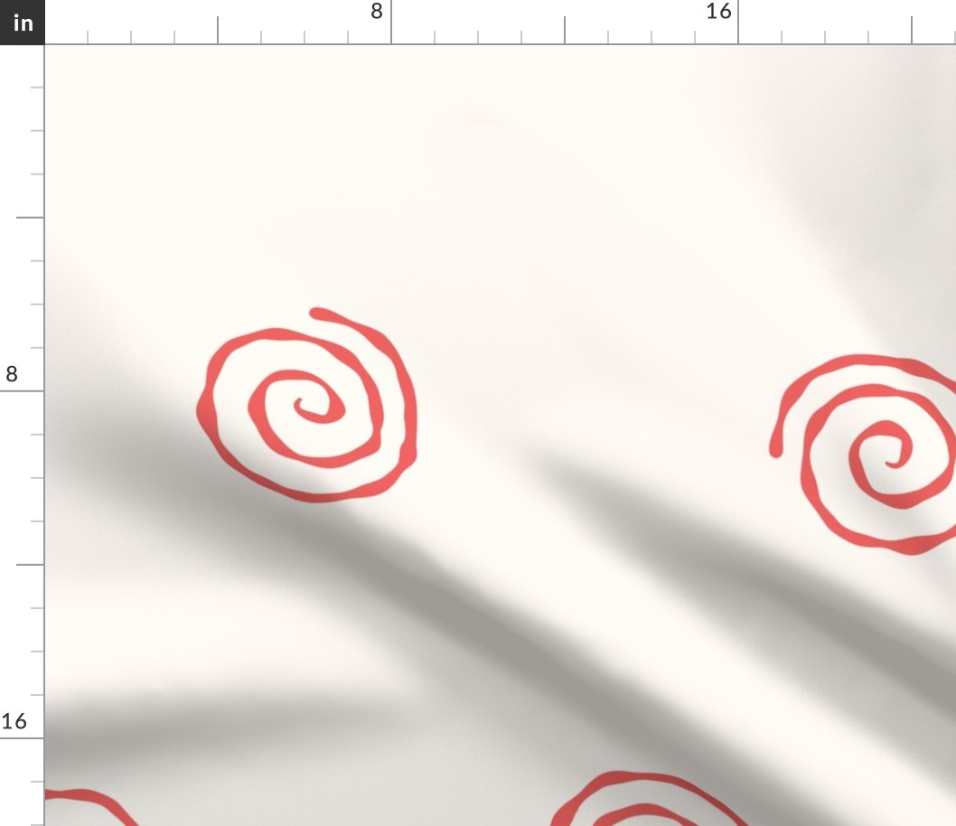 Large Narutomaki Swirl Spirals Diamond Repeat in Tuna Vermilion Red