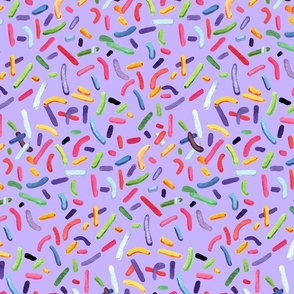 Rainbow Sprinkles Pattern on Lavender