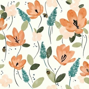 Peach Crocuses - Small Print