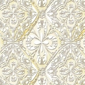 Specialty Gold Metallic Wallpaper - Ritzy Glam - Foiled Lace - Transparent Image