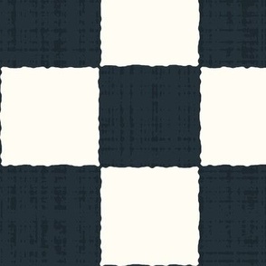 3" Textured Checkerboard Blender - Black and Cream - Extra Large (XL) Scale - Traditional Checker Pattern with Organic Edges and Linen Texture