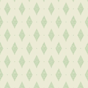 Hand drawn striped preppy argyle rhombus | pastel green on lettuce green