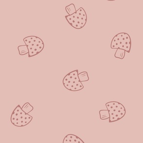 Cute Mushrooms - JUMBO 24x24 - Pink