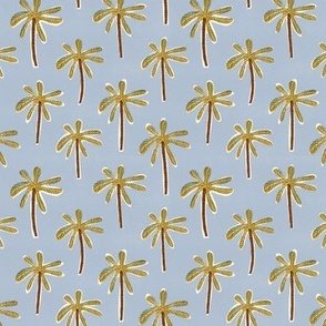 Retro palms, blue - small scale