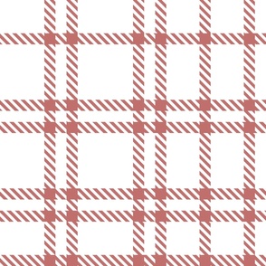 jumbo tartan plaid / rhubarb (white)