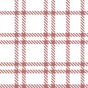 large tartan plaid / rhubarb (white)