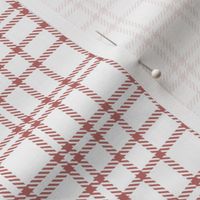 small tartan plaid / rhubarb (white)