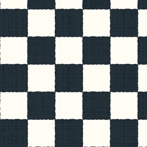 1.5" Textured Checkerboard Blender - Black and Cream - Medium Scale - Traditional Checker Pattern with Organic Edges and Linen Texture