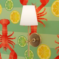 Lemon & Lime Lobster on Mint Stripes