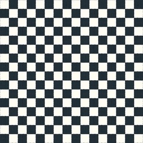 1/2" Textured Checkerboard Blender - Black and Cream - Extra Small (XS) Scale - Traditional Checker Pattern with Organic Edges and Linen Texture