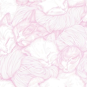 Yarn Cats in Pastel Baby Pink