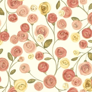 French Roses - Cream (Large)