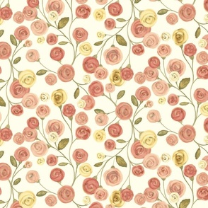 French Roses - Cream (Medium)