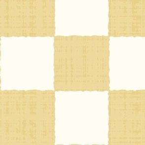 3" Textured Checkerboard Blender - Yellow and Cream - Extra Large (XL) Scale - Traditional Checker Pattern with Organic Edges and Linen Texture