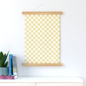 1" Textured Checkerboard Blender - Yellow and Cream - Small Scale - Traditional Checker Pattern with Organic Edges and Linen Texture
