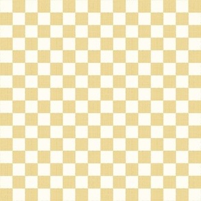 1/2" Textured Checkerboard Blender - Yellow and Cream - Extra Small (XS) Scale - Traditional Checker Pattern with Organic Edges and Linen Texture