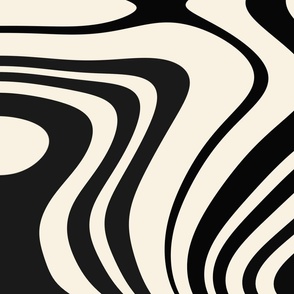 Retro Black Swirl Abstract Pattern