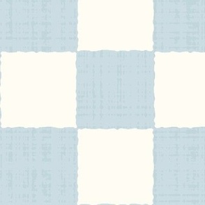 3" Textured Checkerboard Blender - Ice Blue and Cream - Extra Large (XL) Scale - Traditional Checker Pattern with Organic Edges and Linen Texture