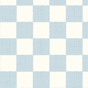 1.5" Textured Checkerboard Blender - Ice Blue and Cream - Medium Scale - Traditional Checker Pattern with Organic Edges and Linen Texture