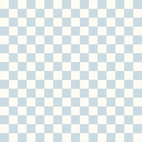 1/2" Textured Checkerboard Blender - Ice Blue and Cream - Extra Small (XS) Scale - Traditional Checker Pattern with Organic Edges and Linen Texture