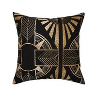 THE GATSBY COLLECTION - CHEVRON STARBURST GOLD ON BLACK - Large scale