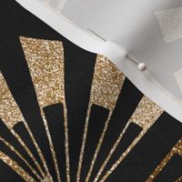 THE GATSBY COLLECTION - CHEVRON STARBURST GOLD ON BLACK - Large scale