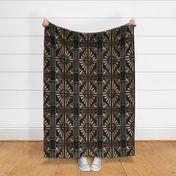 THE GATSBY COLLECTION - CHEVRON STARBURST GOLD ON BLACK - Large scale