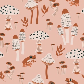 Mushroom and Frog_Pink Brown