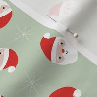 Cheeky Santa Clause - Midcentury vintage fifties santa Christmas design on sage green