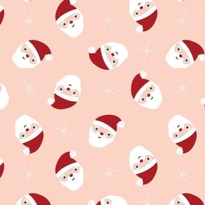 Cheeky Santa Clause - Midcentury vintage fifties santa Christmas design on blush