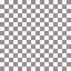 1/2" Textured Checkerboard Blender - Lilac Purple and Cream - Extra Small (XS) Scale - Traditional Checker Pattern with Organic Edges and Linen Texture