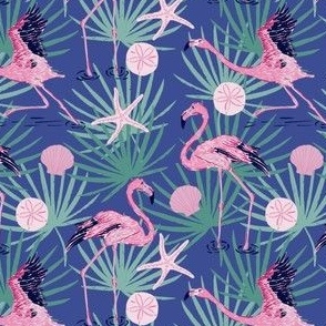 (S) Dancing Flamingos in Blue