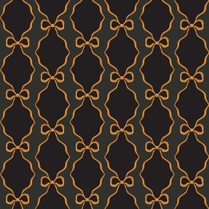 (S) Elegant Bow Ribbon Diamond Ogee - Black and Gold.png