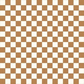 1/2" Textured Checkerboard Blender - Yellow Ochre and Cream - Extra Small (XS) Scale - Traditional Checker Pattern with Organic Edges and Linen Texture