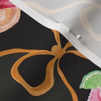 Treat Yourself to Dessert Paradise (L) - Decadent Black and Gold Bow Background