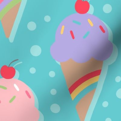 Rainbow Ice Cream Cone Confetti Sprinkles (LARGE)
