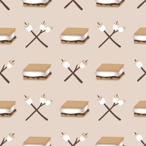 Have S'more S'mores!  -- S'more and Roasted Marshmallows on Neutral Background