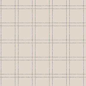 (S) Hand drawn windowpane plaid, irregular block print check geometric