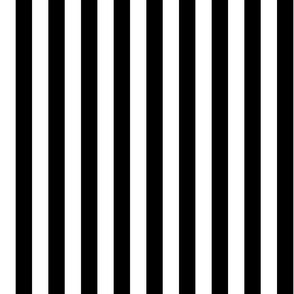 Bold Stripe | Small Scale | Black and white | Thick Wide Stripes