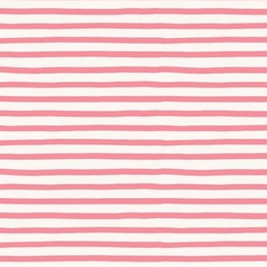 Horizontal stripes – painted lines – summer stripes – beach stripes in salmon pink – sketchy stripes 