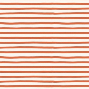 Horizontal stripes – painted lines – summer stripes – beach stripes in orange red – sketchy stripes 