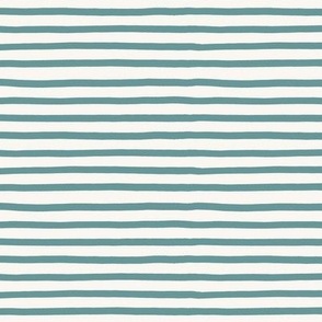 Horizontal stripes – painted lines – summer stripes – beach stripes in blue cyan – sketchy stripes 